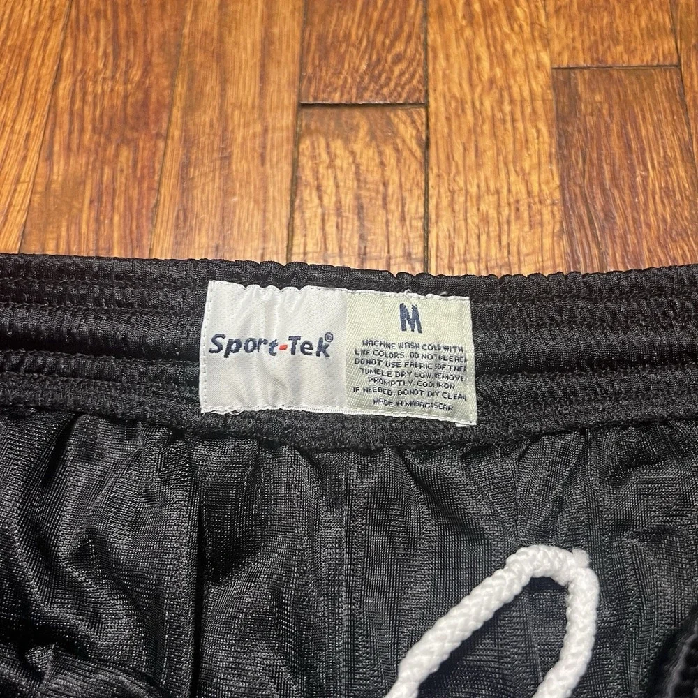 West Virginia University Sportek Shorts Size Medium Black Polyester Preowned